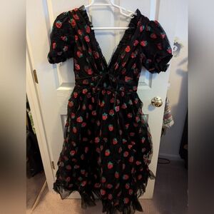 Lirika Matoshi Strawberry Dress in Black New
